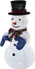 A decorative snowman figure with a top hat, scarf, and mittens, illuminated by LED lights. Produktbild-Vorschau