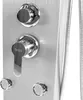 Close-up of a shower panel with controls and showerheads. Podgląd zdjęcia produktu