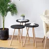 Carenza Home 3er Beistelltisch Set Rund Schwarz Marmor Produktbild-Vorschau 1