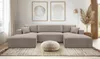 AX LIVING Beige Sofa U Form mit Schlaffunktion – Catea U Produktbild-Vorschau 1