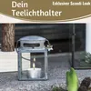 LS-LebenStil Vintage Laterne Windlicht 11cm Metall Grau Produktbild-Vorschau 4