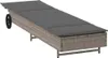 vidaXL Sonnenliege mit Rollen und Auflage Grau Poly Rattan Produktbild-Vorschau 5