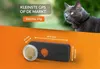 A cat wearing a GPS tracker, with a close-up of the tracker and a coin for size comparison. Produktbild-Vorschau