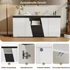 Merax Sideboard avec LED, commode brillante avec 3 armoires Voir les images du produit 6