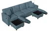 Merax Modulares Ecksofa, 4-Sitzer Sofa mit Stauraumhockern, Produktbild-Vorschau 10