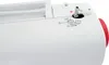 A close-up view of the top of a white sewing machine, showing the thread spool pin and winding mechanism with instructional diagrams. Produktbild-Vorschau