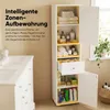 HOKEEPER Badezimmerschrank Weiß Schmal – Beistellschrank Produktbild-Vorschau 4