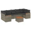 The Living Store 8-tlg. Garten-Sofagarnitur mit Kissen Grau Produktbild-Vorschau 3