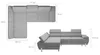 Schlafsofa Design Ecksofa L-form Bettfunktion Couch Textil Produktbild-Vorschau 3