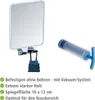 A mirror with a vacuum mounting system and a blue pump, along with descriptive text. Anteprima dell’immagine prodotto