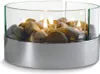 Tischkamin aus Glas und Stahl mit Kieselsteinen, für Produktbild-Vorschau 3
