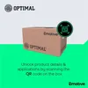 A product box with branding and information about scanning a QR code. Produktbild-Vorschau