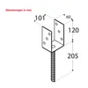 Domax U-Pfostenträger Pfostenanker PS 100U 101x120x4mm Produktbild-Vorschau 3