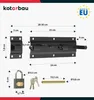 KOTARBAU® Bolzenriegel Riegel 29/7,8 cm mit Vorhängeschloss Produktbild-Vorschau 3