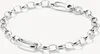 A silver bracelet with interlocking links and a unique central link, presented on a white background. Anteprima dell’immagine prodotto