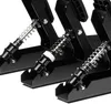 Close-up view of three black racing pedals with silver springs. Produktbild-Vorschau