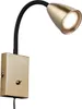 LED Leselampe, Wandleuchte mit Schalter & Stecker, Messing, Produktbild-Vorschau 2