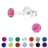 Silber Ohrstecker Kristall rund 3 mm Aqua Bohemica Produktbild-Vorschau 2