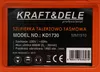 A label on an orange product with technical specifications and branding. Voir les images du produit