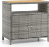 COSTWAY Gartenschrank Rattan, Buffetschrank Rattanschrank Produktbild-Vorschau 1