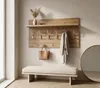 Wandgarderobe Sonoma 100 cm mit Ablage 11 Haken Garderobe Produktbild-Vorschau 1