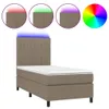 vidaXL Boxspringbett mit Matratze & LED Taupe 100x200 cm Produktbild-Vorschau 1
