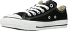 A black Converse All Star shoe with white laces and sole, shown from the side. Voir les images du produit