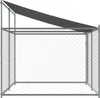 Cuccia per cani con tetto e porta Grigio 4x2x2 m Acciaio Anteprima dell’immagine prodotto 5
