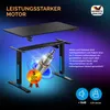 A marketing image showcasing an electric standing desk frame with a motor and a tabletop, highlighting its features and warranty. Anteprima dell’immagine prodotto