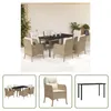 The Living Store 7-tlg. Garten-Essgruppe mit Kissen Beige Produktbild-Vorschau 1