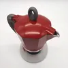 A red and silver moka pot on a white background. Náhled obrázku produktu