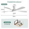 Sofucor Deckenventilator, 132 cm, mit Beleuchtung und Produktbild-Vorschau 2
