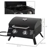 Outsunny Gasgrill BBQ Tischgrill 2 Brennern Camping Grill Produktbild-Vorschau 3