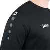 Close-up of a black long-sleeved shirt with white dots on the sleeve and a white logo. Náhľad obrázku produktu