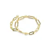 A gold-colored bracelet with clear stones on a white background. Produktbild-Vorschau