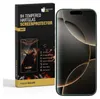 A product box for a screen protector is shown next to a smartphone with a screen protector applied. Produktbild-Vorschau