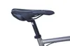 A close-up side view of a bicycle saddle and seat post. Produktbild-Vorschau