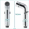 Two views of a bidet hand shower with dimensions indicated. Anteprima dell’immagine prodotto