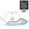An illustration of a person lying on their side with their head on a pillow, showing the internal structure of the pillow. Podgląd zdjęcia produktu