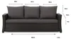 Cuscino per panchina da giardino 180x50x7 Grigio scuro, Anteprima dell’immagine prodotto 8