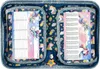 An open pencil case with unicorn and rainbow designs, showing two internal compartments with inserts. Náhľad obrázku produktu