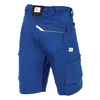 Back view of blue work shorts with black accents and pockets. Produktbild-Vorschau