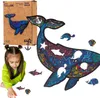 Puzzle écologique en bois 125 Baleine puissante A3 Voir les images du produit 1
