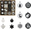 vidaXL Weihnachtskugel-Set 40 pcs Schwarz und Weiß Produktbild-Vorschau 1