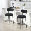 HOMCOM Barhocker 2er Set Barstühle mit Fußstütze, Lehne, 68 Produktbild-Vorschau 2