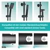 Collage of shower head holders and compatibility information. Anteprima dell’immagine prodotto