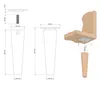Möbelfüße 15 cm Höhe Holzfüße gerade aus Buche Produktbild-Vorschau 2
