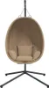 vidaXL Závěsné křeslo Egg Design se stojanem Taupe Fabric Náhled obrázku produktu 4