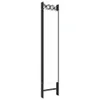 A tall, narrow white screen is supported by a black metal frame. The frame has a base and two vertical supports, with a decorative element at the top. Náhled obrázku produktu