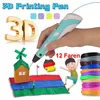 DIY Kinder 3D Stifte Set 3D Druckstift 36m 12Farben PLA Produktbild-Vorschau 2